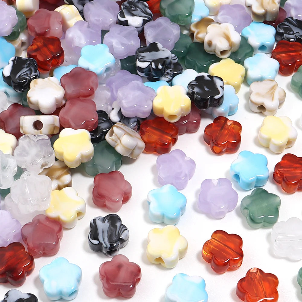 30pcs 15mm Two-Tone Flower Acrylic Spacer Beads – DIY Jewelry Acrylic Spacer Beads PLUSH