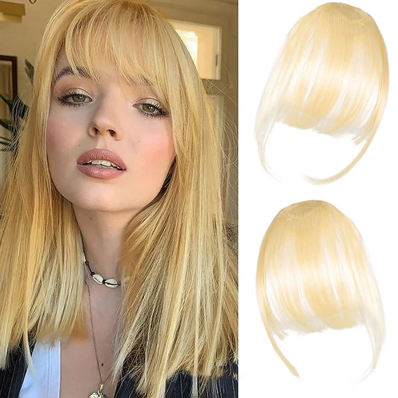 Clip-In Synthetic Air Bangs & Sideburns Hairpiece Black Brown Clip-In Hair Bangs PLUSH 13