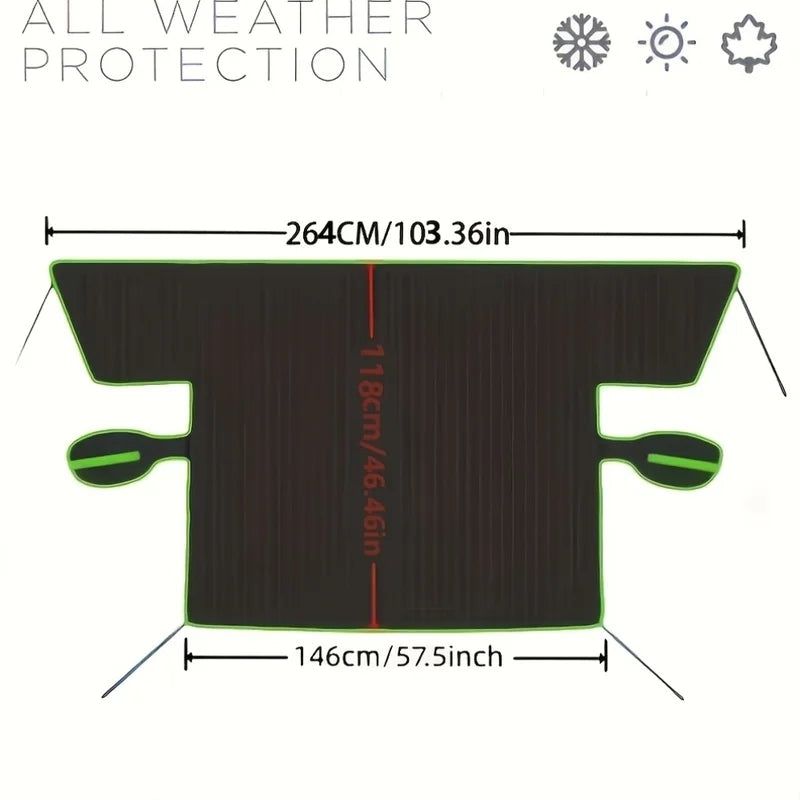 Magnetic Windshield Snow Cover with Reflective Strips Windshield Snow Cover PLUSH