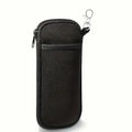 Soft Zippered Eyeglass Case with Hanging Buckle | Glasses Bag Eyeglass Storage Case PLUSH Style A (Black)