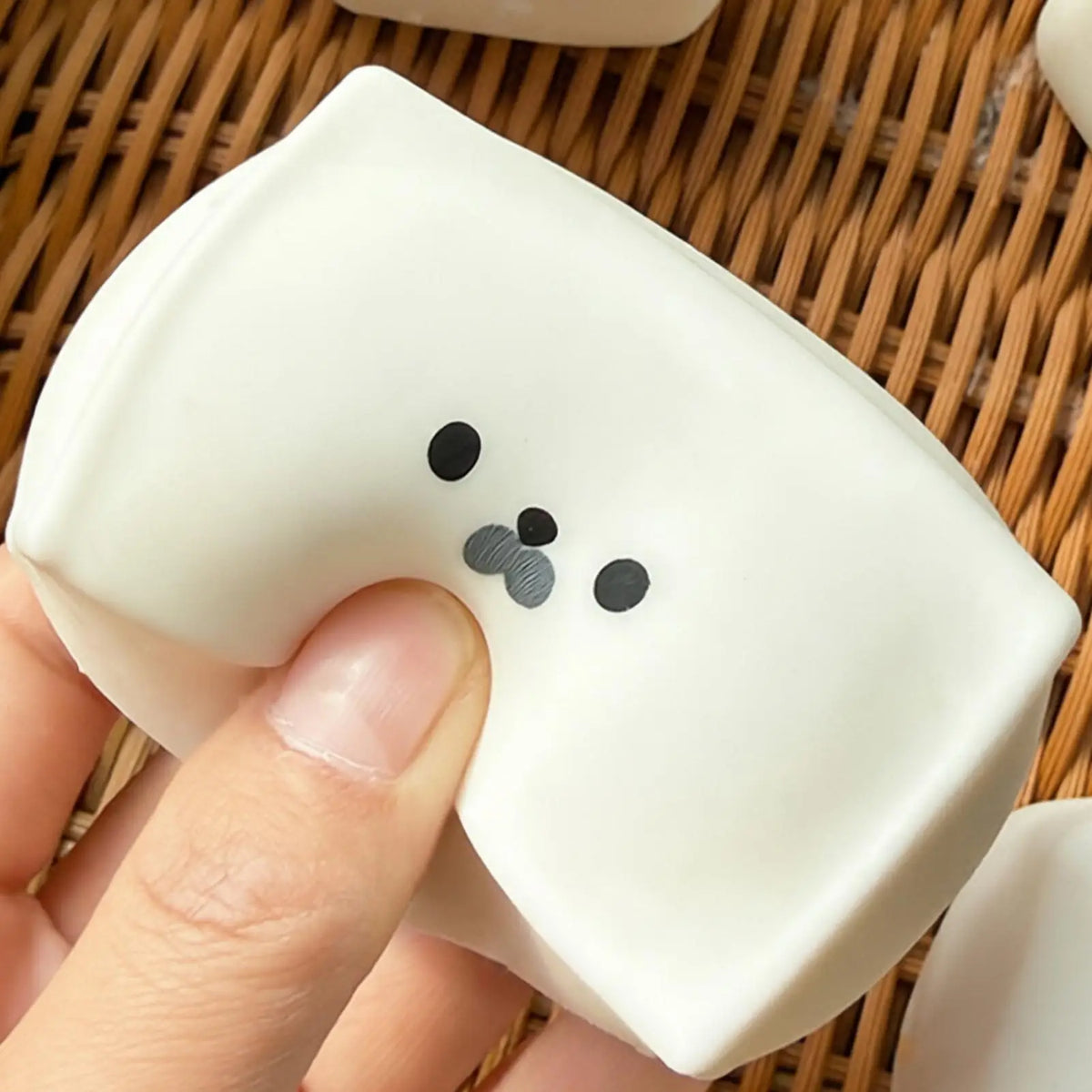 White Seal Mochi Slow Rising Squeeze Fidget Toy – Desk Decor Fidget Squeeze Toy PLUSH