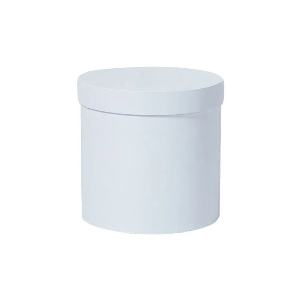 Round Floral Bouquet Gift Box – Flower Hug Bucket Packaging Flower Gift Box PLUSH white