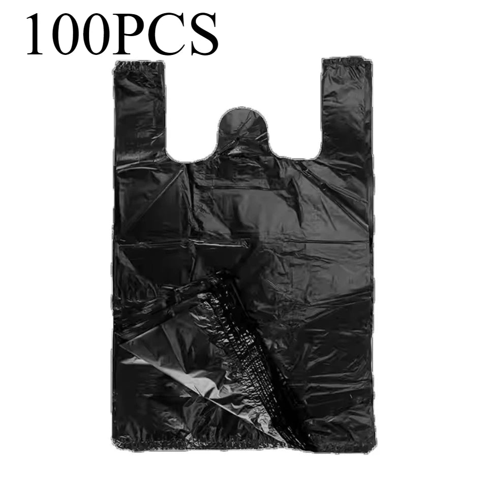 50/100PCS Vest-Style Disposable Trash Bags | Plastic Bin Liners Plastic Bin Liners PLUSH 100PCS