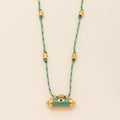 Devil's Eye Tassel Necklace – Vintage Gothic Beaded Chain Pendant Necklace PLUSH Blue