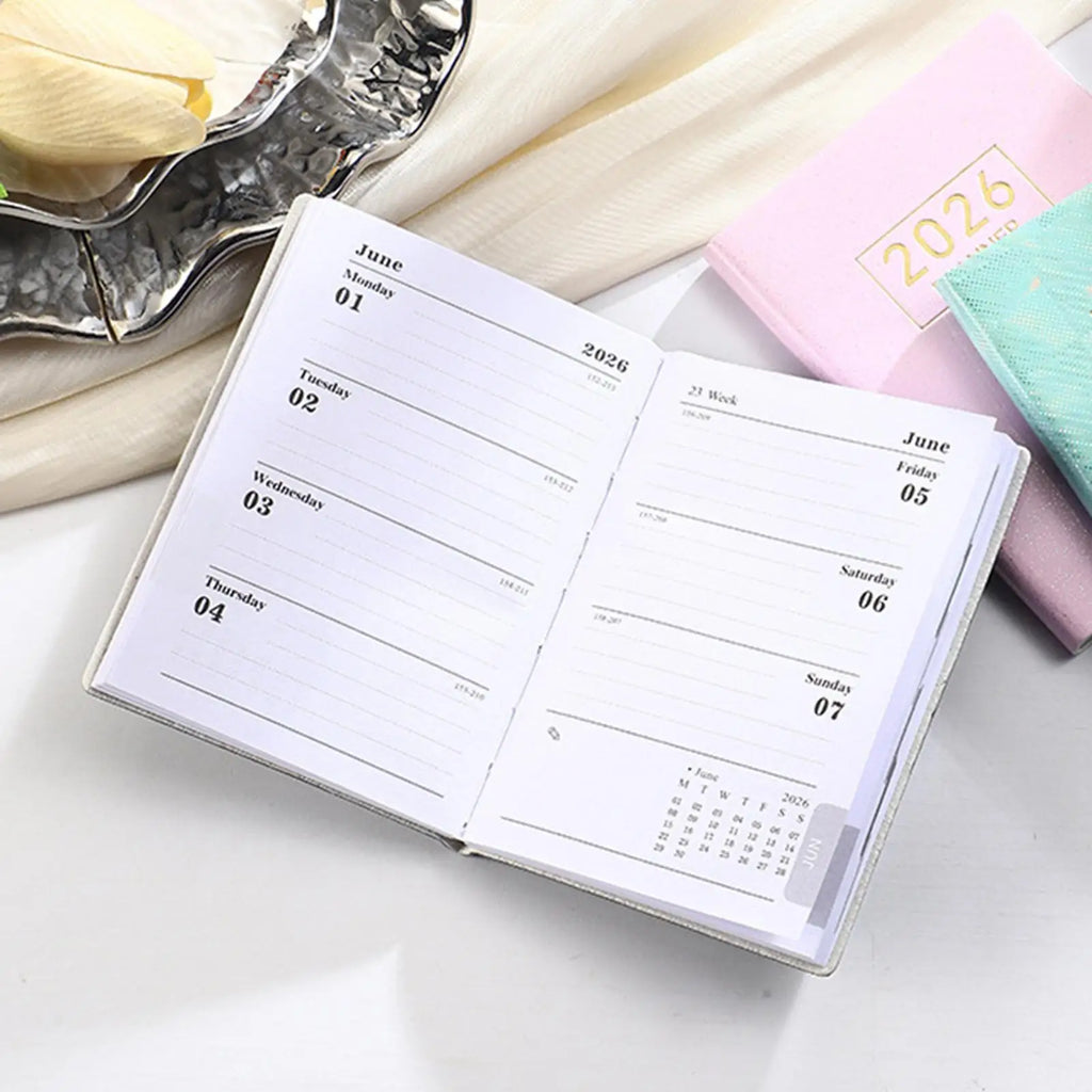 2027 Weekly Daily Planner A7 Pocket Agenda Notebook – Black Planner Notebook PLUSH