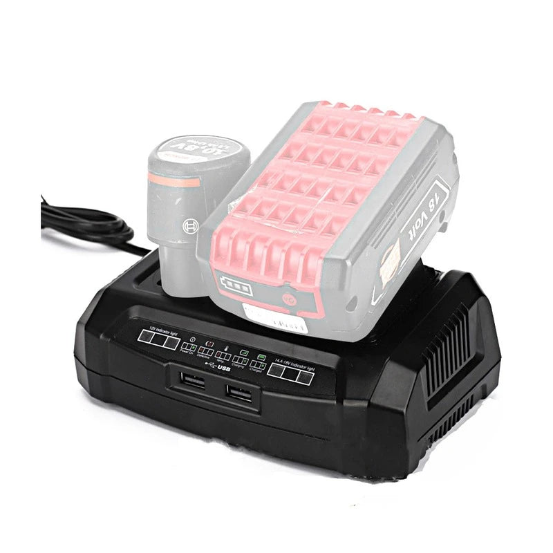 GAX1218V Dual Port Battery Charger for Bosch 10.8V–20V Tools Power Tool Charger PLUSH