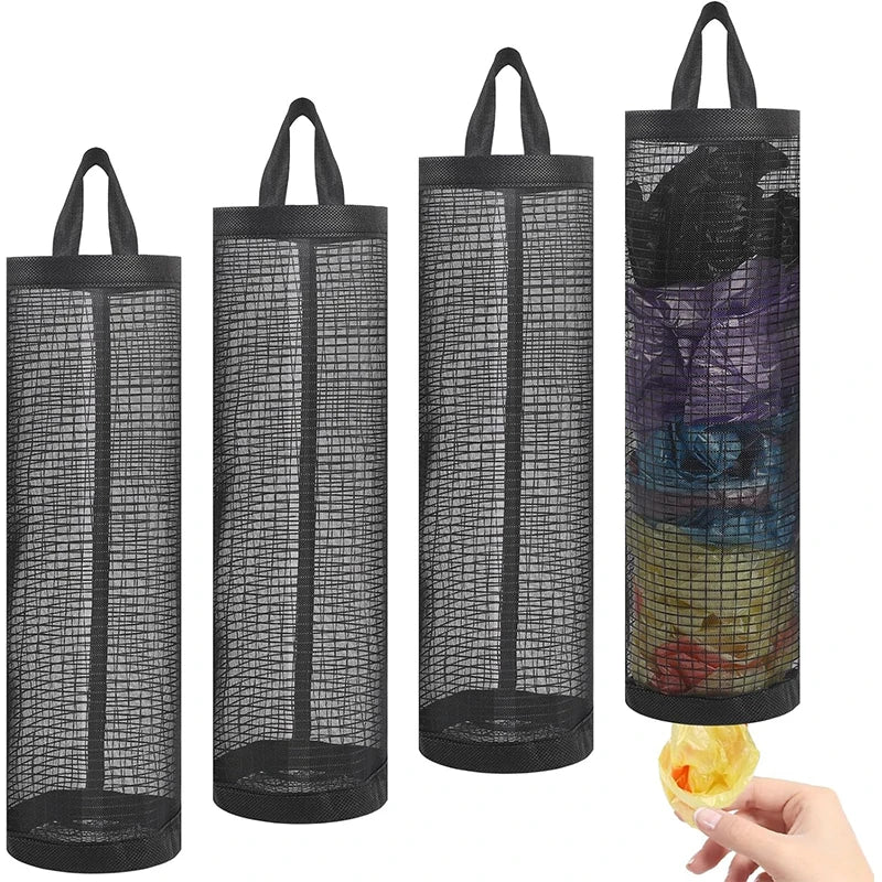 Wall Mounted Mesh Grocery Bag Dispenser – Kitchen Organizer Bag Storage Organizer PLUSH