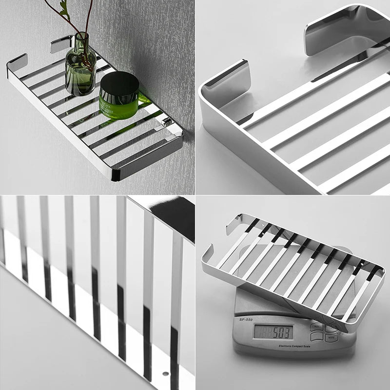 Stainless Steel Bathroom Corner Shelf | Wall-Mounted Shower Caddy Bathroom Corner Shelf PLUSH