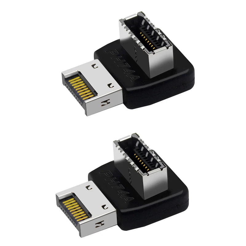 USB 3.1 Type-E 90° to Type-C Header Adapter for PC Motherboard PC Header Adapter PLUSH A1 2PCS