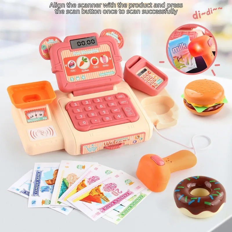 Kids Pretend Play Cash Register Toy – Mini Supermarket Set Pretend Play Set PLUSH