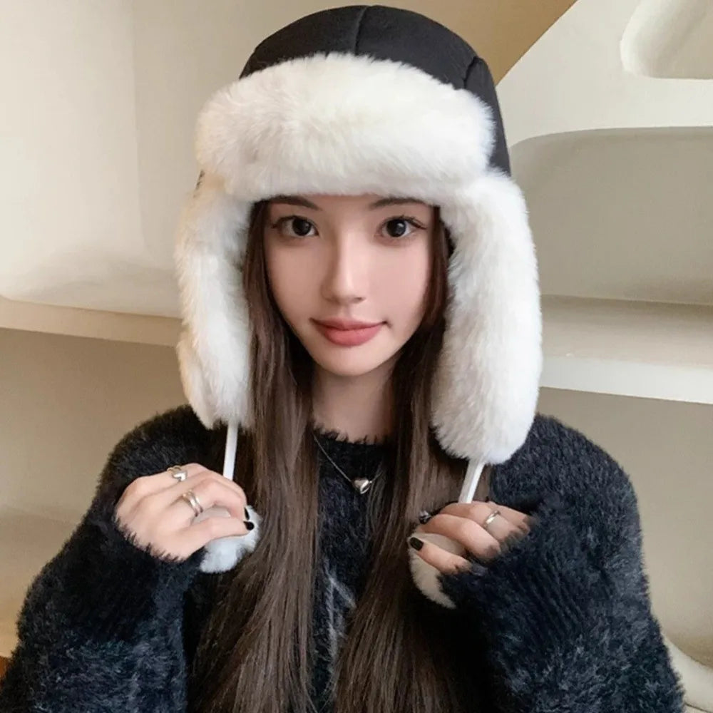 Windproof Winter Pilot Beanie Hat – Plush Cycling Cap Unisex Winter Beanie Hat PLUSH