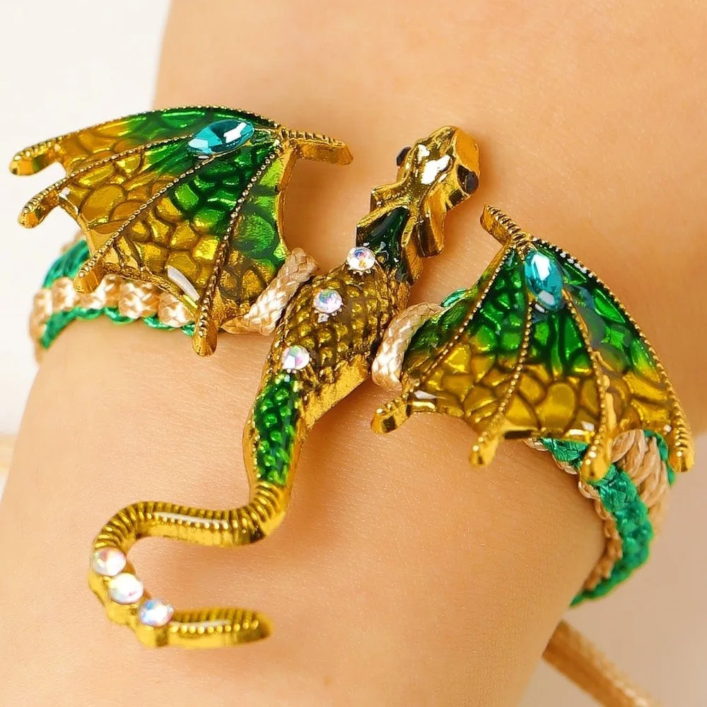 Dragon Braided Rope Bracelet – Adjustable Punk Woven Wristband Fashion Bracelet PLUSH Style F