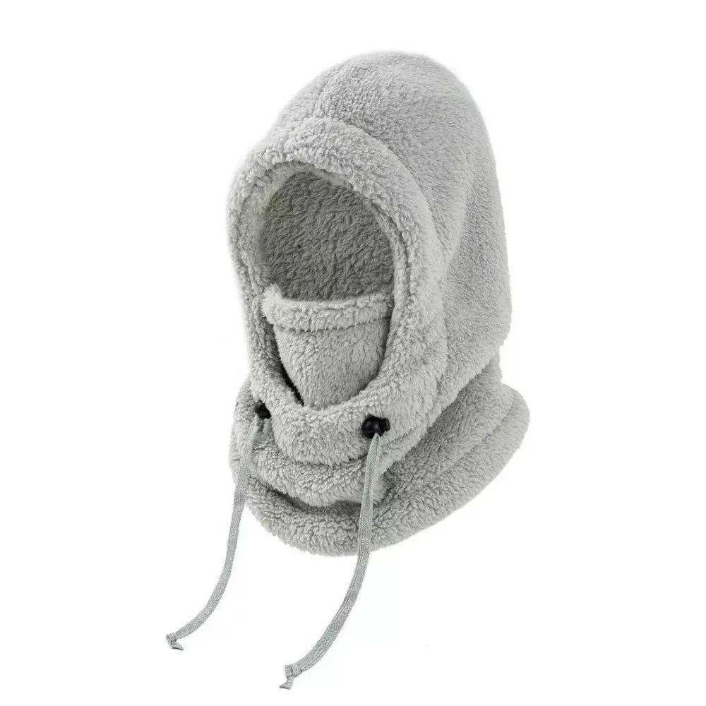 Women's Knit Balaclava Ski Mask – Windproof Winter Hood Cap Balaclava Winter Hat PLUSH Grey