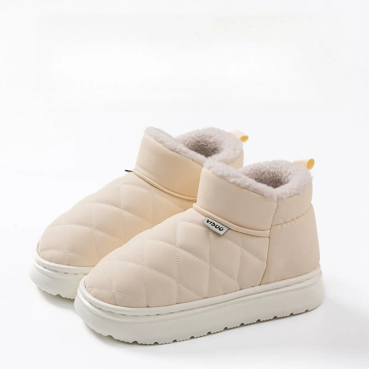 Women's Waterproof Fur-Lined Snow Boots – Slip-On Winter Women's Snow Boots PLUSH 36-37 White