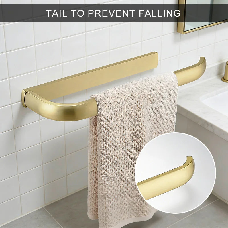 12-Inch Brass Wall Mounted Towel Bar – Rustproof Bathroom Rack Towel Bar PLUSH