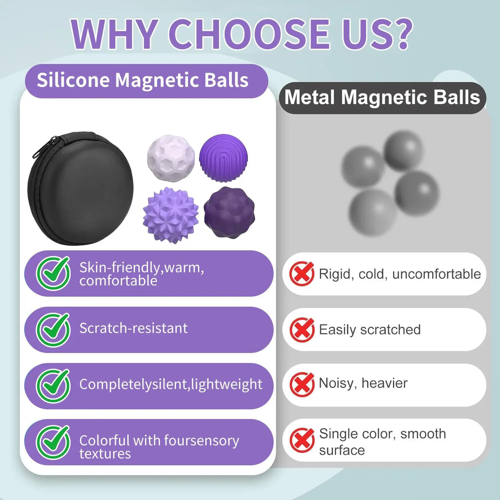 Silicone Magnetic Sensory Fidget Balls – 4 or 8 Pcs Set Fidget Sensory Toy PLUSH