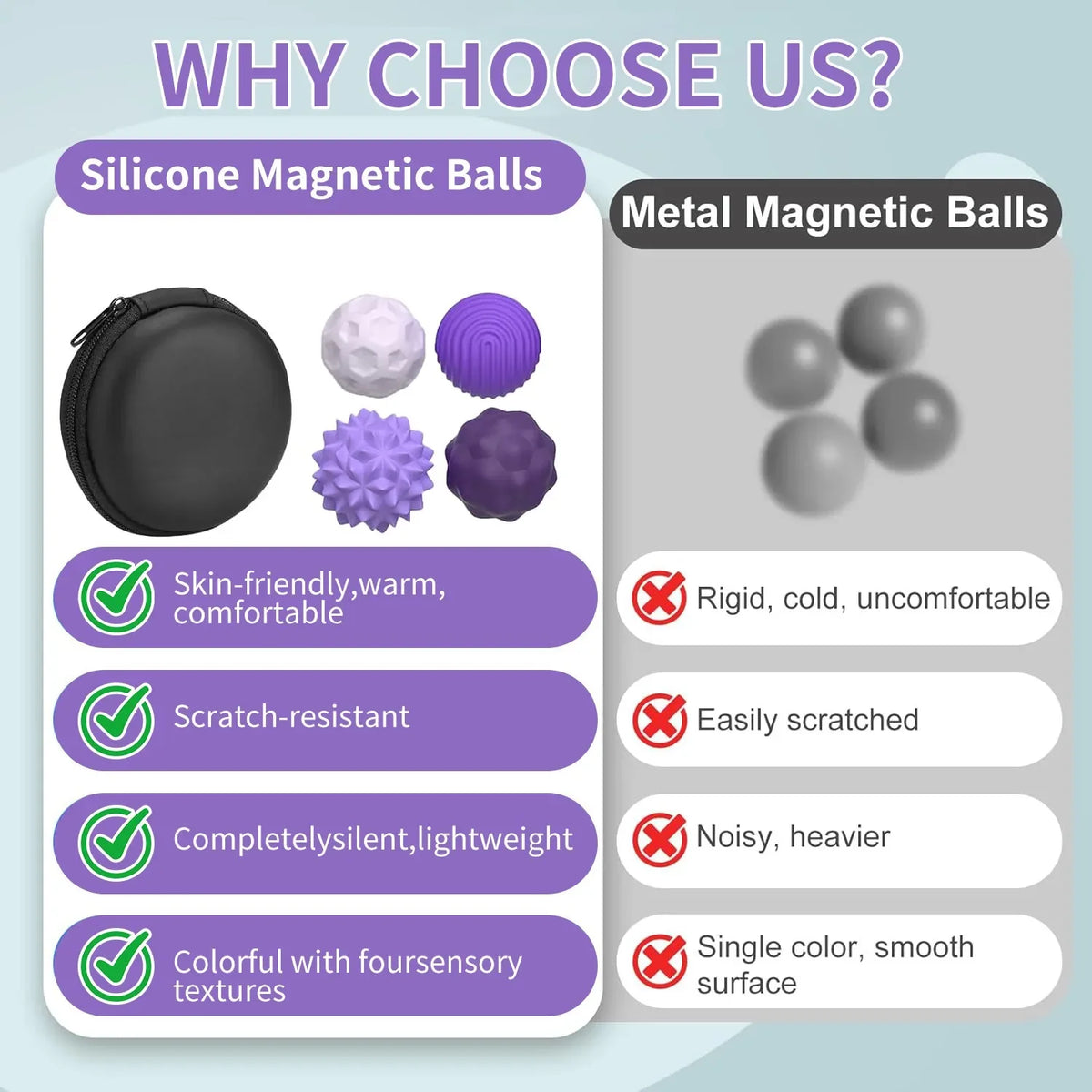 Silicone Magnetic Sensory Fidget Balls – 4 or 8 Pcs Set Fidget Sensory Toy PLUSH