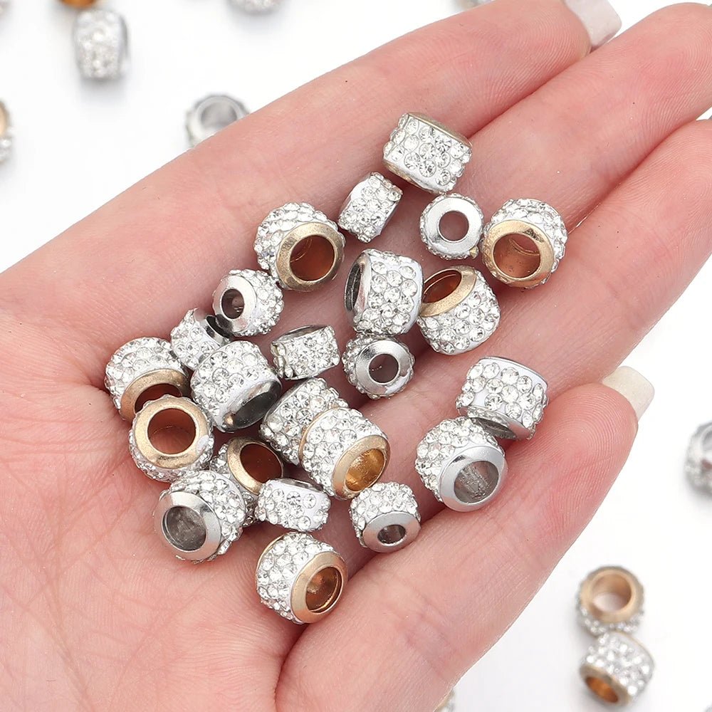 20pcs Shambhala Rhinestone Crystal Beads – Big Hole DIY Jewelry Crystal Spacer Beads PLUSH