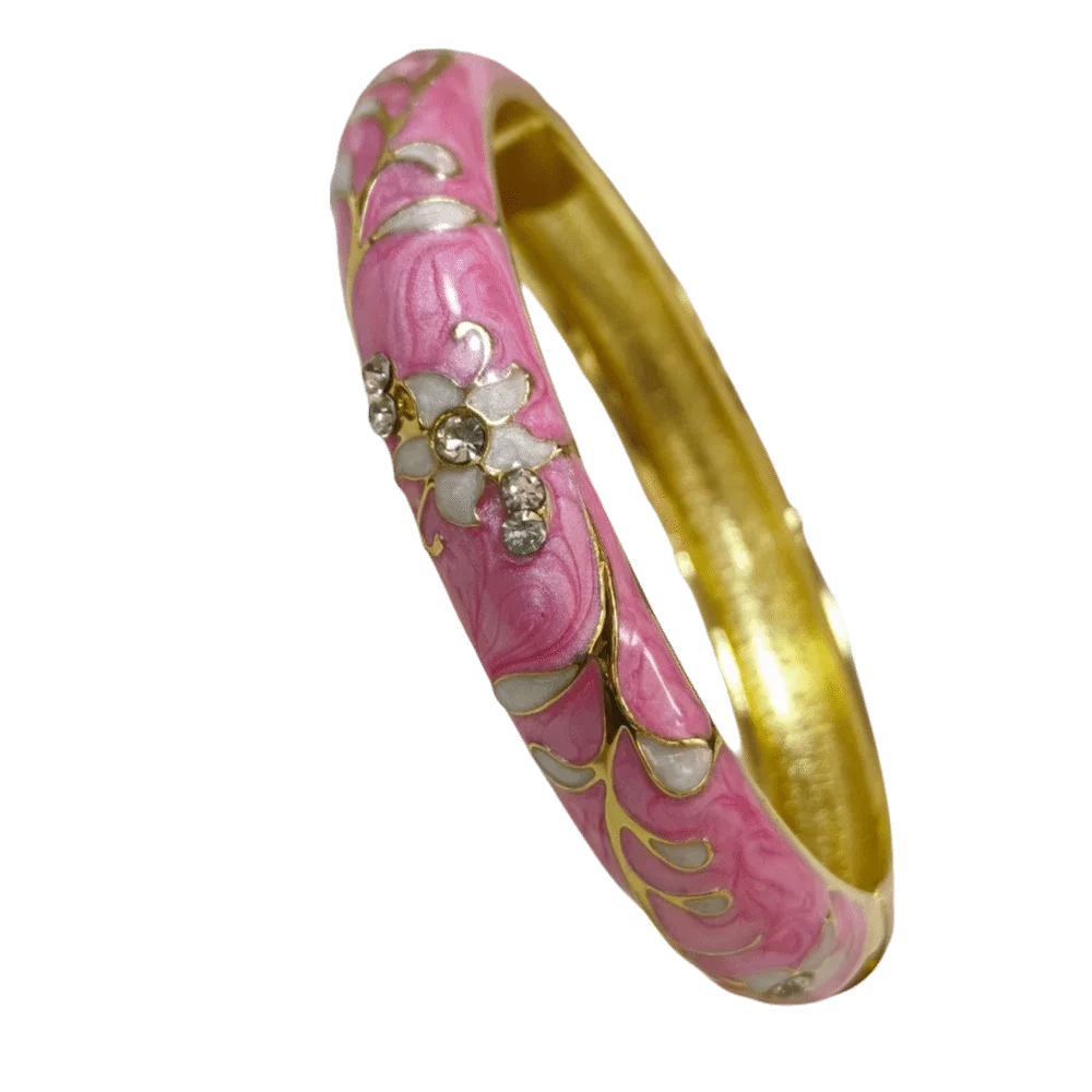 Chinese Cloisonne Enamel Flower Bangle Bracelet for Women Enamel Bangle Bracelet PLUSH 12