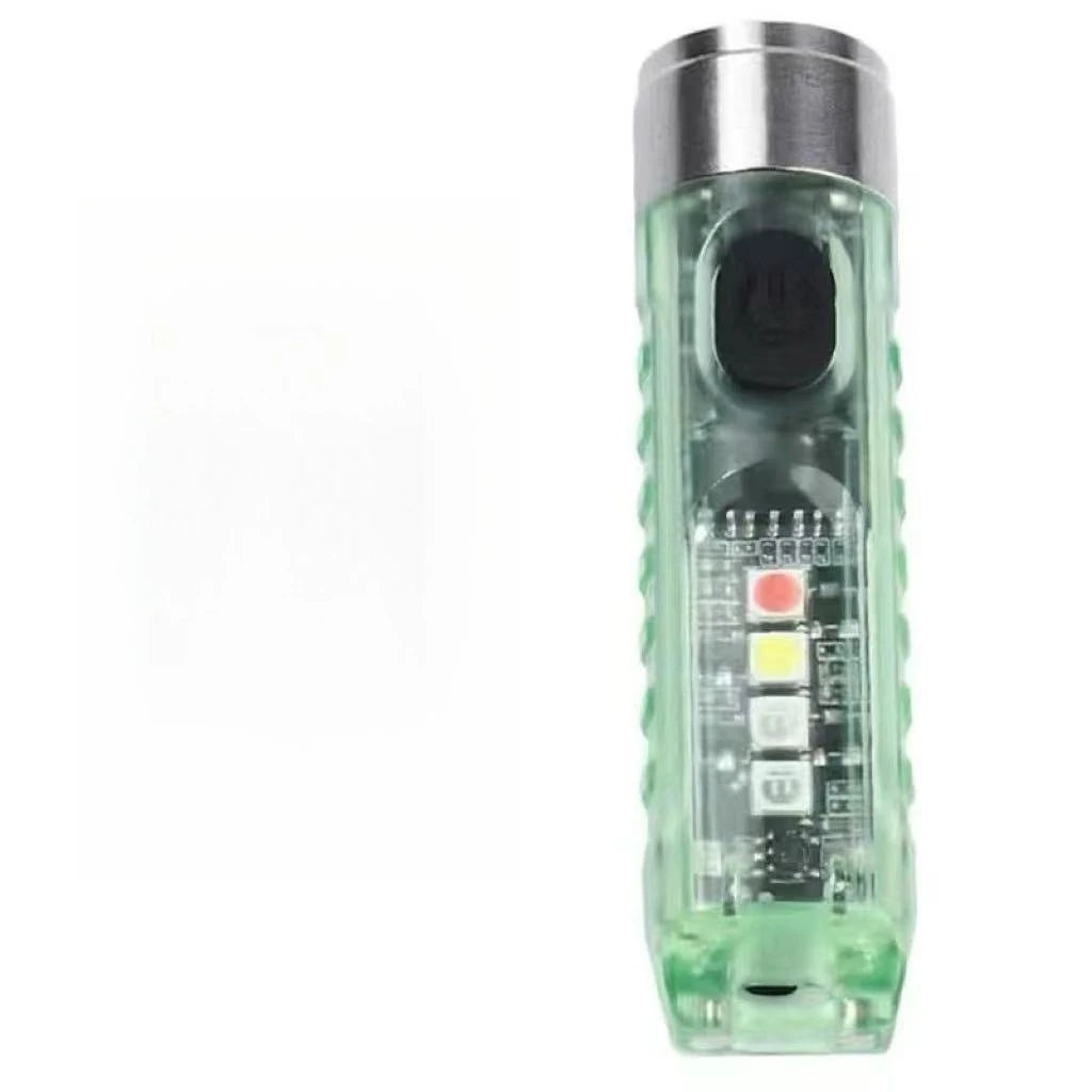 Rechargeable Mini Keychain Flashlight 10 Modes Magnetic Base Keychain Flashlight PLUSH green