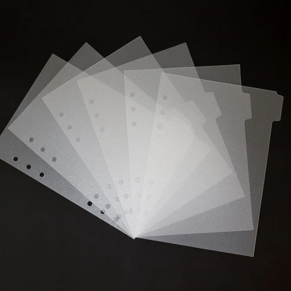 A5 Index Divider Tabs 6-Hole Clear PP Binder + Monthly Stickers Binder Divider Tabs PLUSH