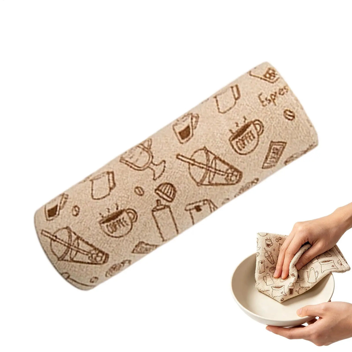 20-Pack Microfiber Tear-Away Dishcloth Roll | Kitchen Cleaning Microfiber Cleaning Cloth PLUSH