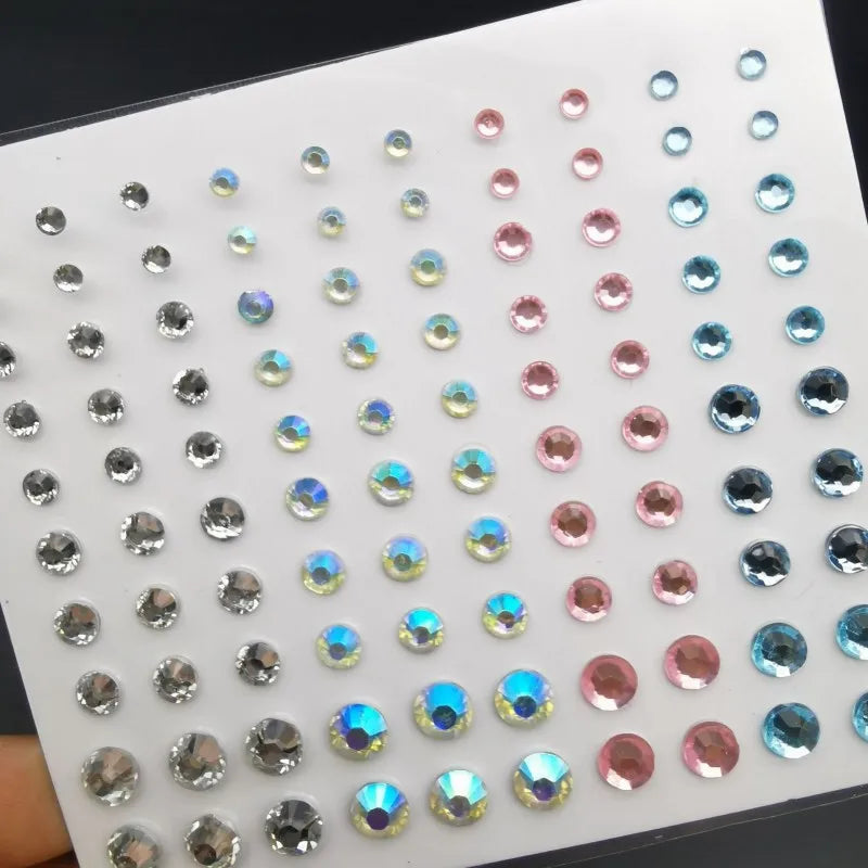 Rhinestone Face & Body Glitter Gem Stickers – Mixed Sizes Face & Body Gem Stickers PLUSH 07
