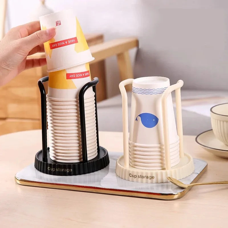 Desktop Disposable Paper Cup Holder & Storage Rack Cup Holder Rack PLUSH