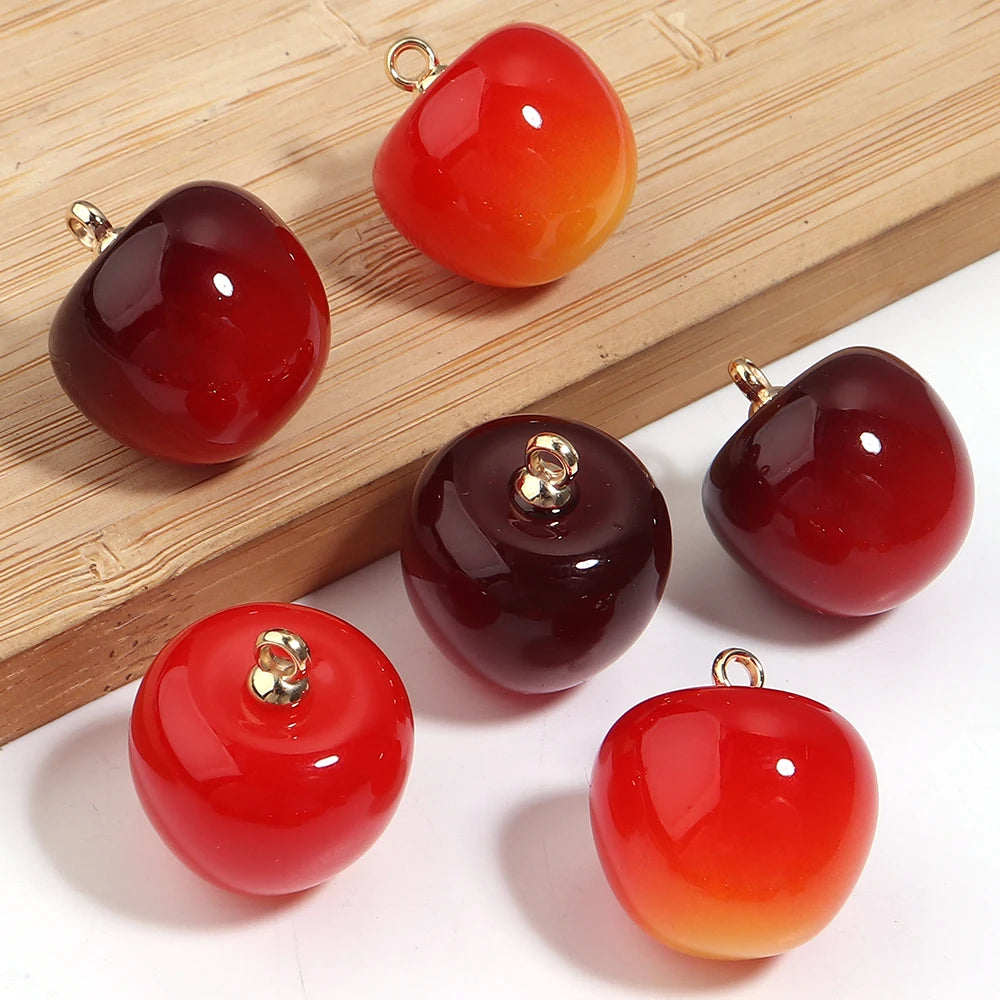 10pcs Cherry Fruit Acrylic Beads 20mm – DIY Jewelry Making Acrylic Craft Beads PLUSH