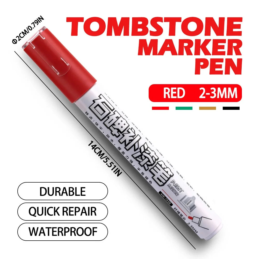 Tombstone Marker Pen – Restore Faded Granite Text | 12 Colors Tombstone Marker Pen PLUSH A7