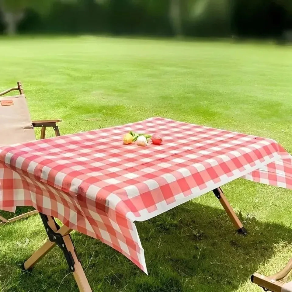 Disposable Checkered Tablecloth Plastic Cover 2/5pcs 140x100cm Disposable Tablecloth PLUSH