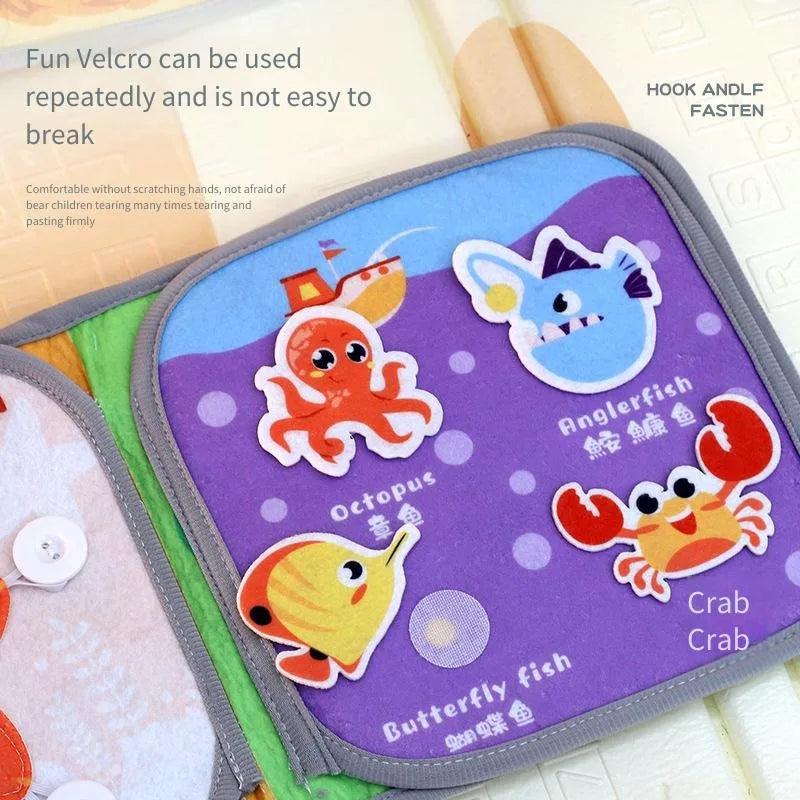 Baby Cloth Sensory Book – Montessori Cognitive Toy Ages 0–3 Baby Sensory Book PLUSH