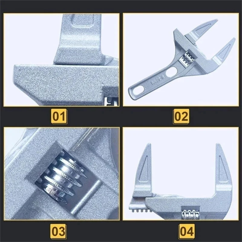 Mini Adjustable Aluminum Wrench – Multifunctional Bathroom Spanner Adjustable Wrench PLUSH