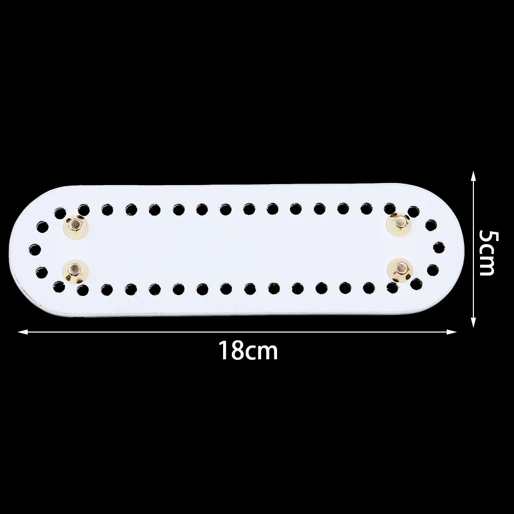 PU Leather Bag Base with Rivets – DIY Handbag Bottom Pad Bag Making Accessory PLUSH white 5X18cm