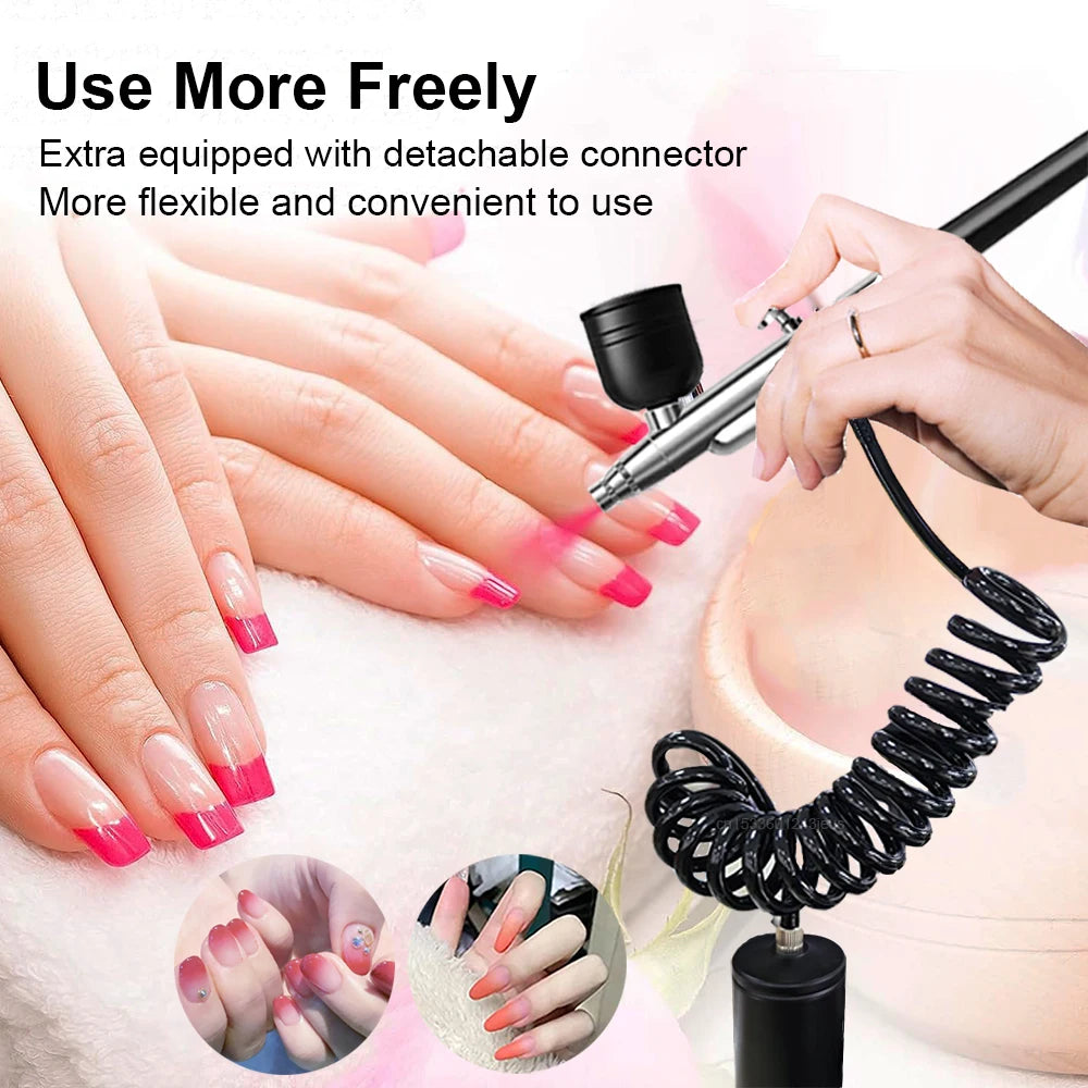 Portable Airbrush Kit with Compressor – Nail Art & Crafts Nail Art Airbrush Kit PLUSH