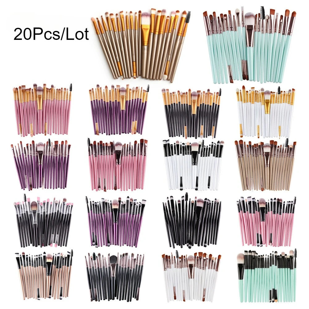20Pcs Makeup Brush Set – Eye, Foundation & Blush Brushes Makeup Brush Set PLUSH