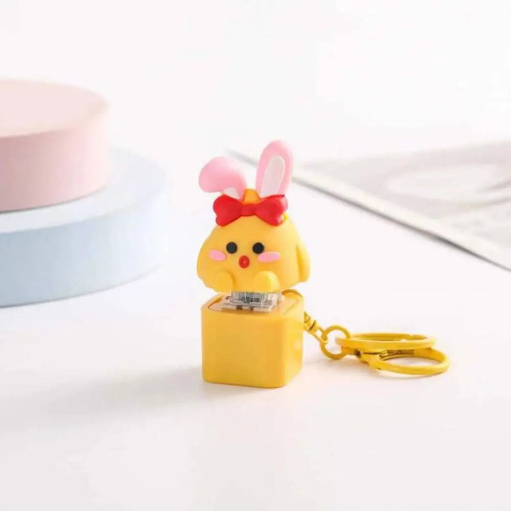 Yellow Chick LED Luminous Keyboard Keychain – Colorful Light LED Novelty Keychain PLUSH