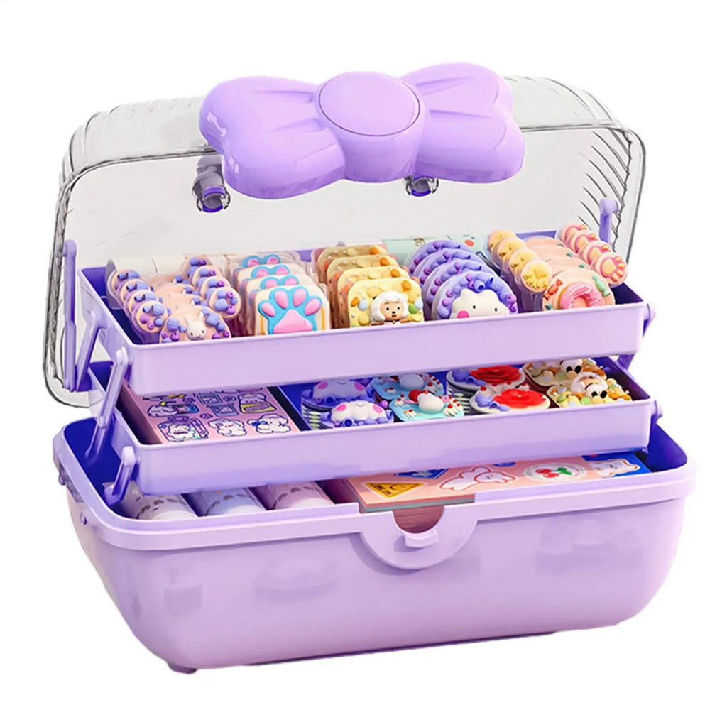 Girls Multi-Layer Hair Accessories & Jewelry Storage Box Hair Accessories Organizer PLUSH