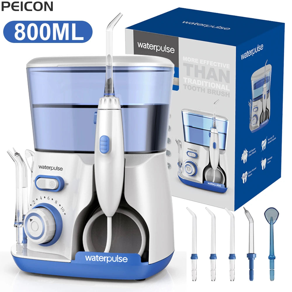 Raugee 800ML Electric Dental Water Flosser | 5 Nozzles, 10 Modes Oral Irrigator PLUSH