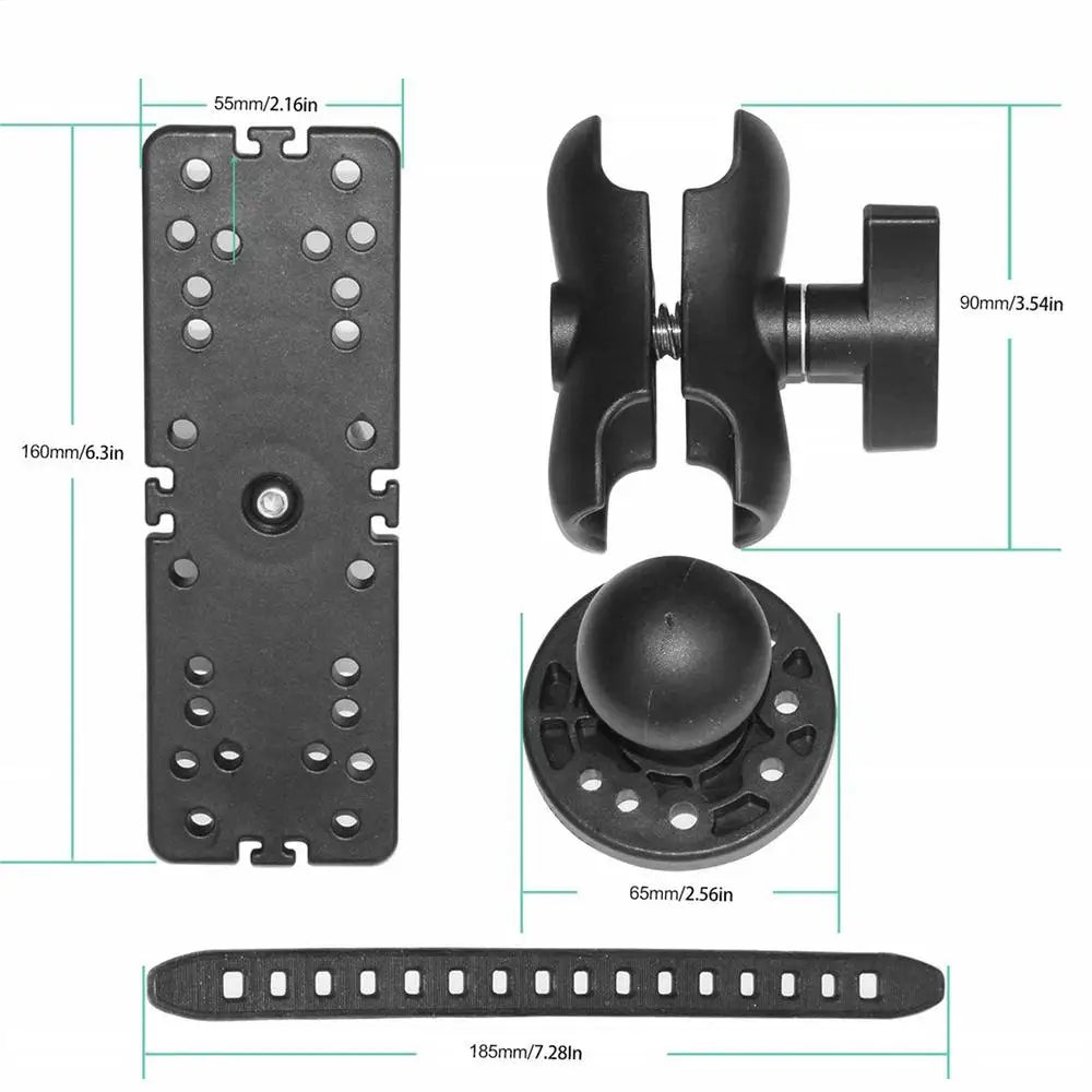 360° Swivel Ball Mount Fish Finder Bracket – Kayak & Boat Fish Finder Mount PLUSH Black