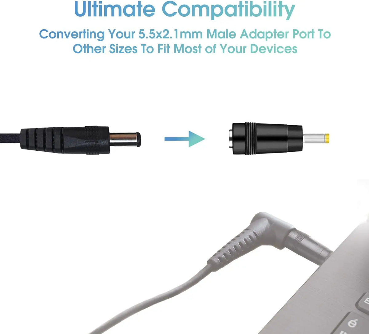 DC Power Adapter 8-Connector Set – Monitor, Router & LED Strip DC Power Adapter PLUSH