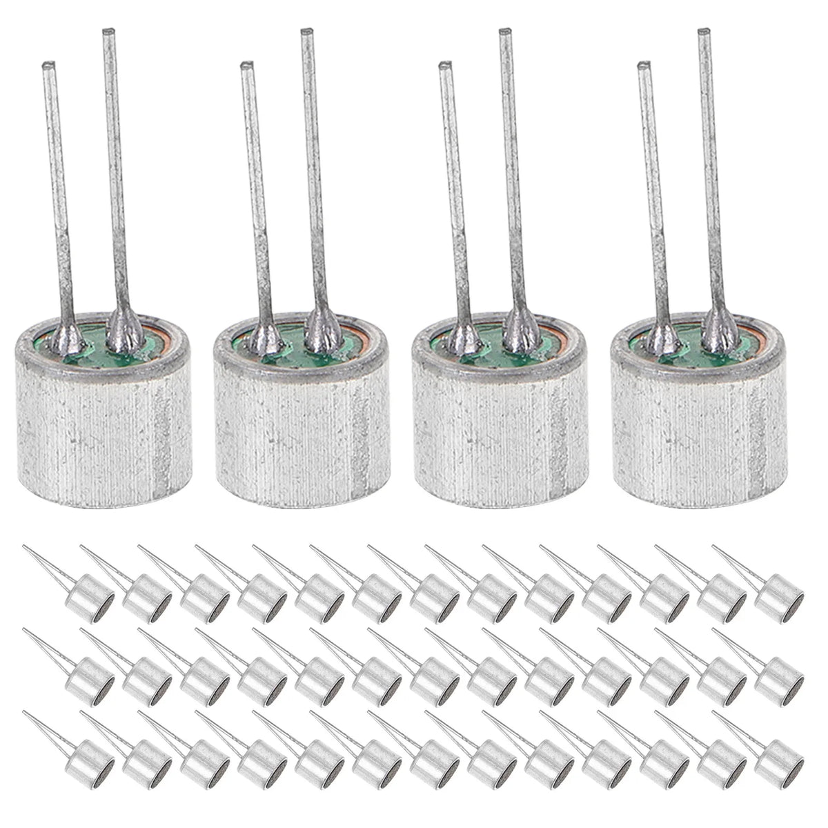 100pcs Electret Condenser Mic Pickups 6x5mm Cylindrical w/ Pins Condenser Mic Pickup PLUSH