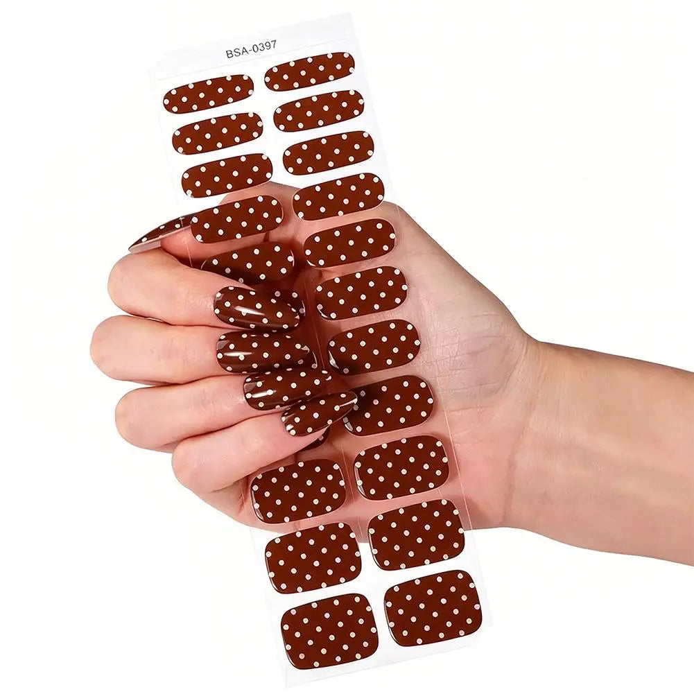 Polka Dot Gel Nail Strips – Waterproof Full Cover Nail Wraps Gel Nail Wraps PLUSH C CN