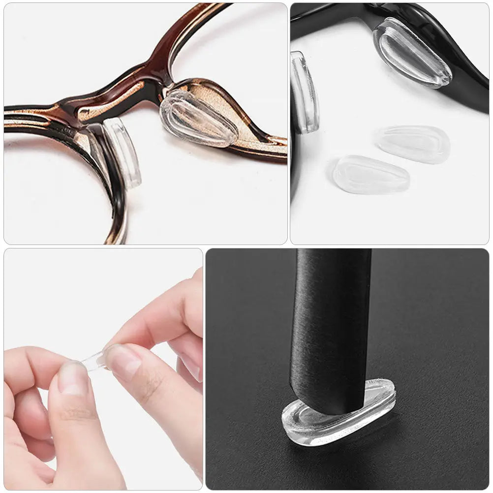 10 Pairs Silicone Non-Slip Nose Pads for Glasses & Sunglasses Eyeglass Nose Pads PLUSH