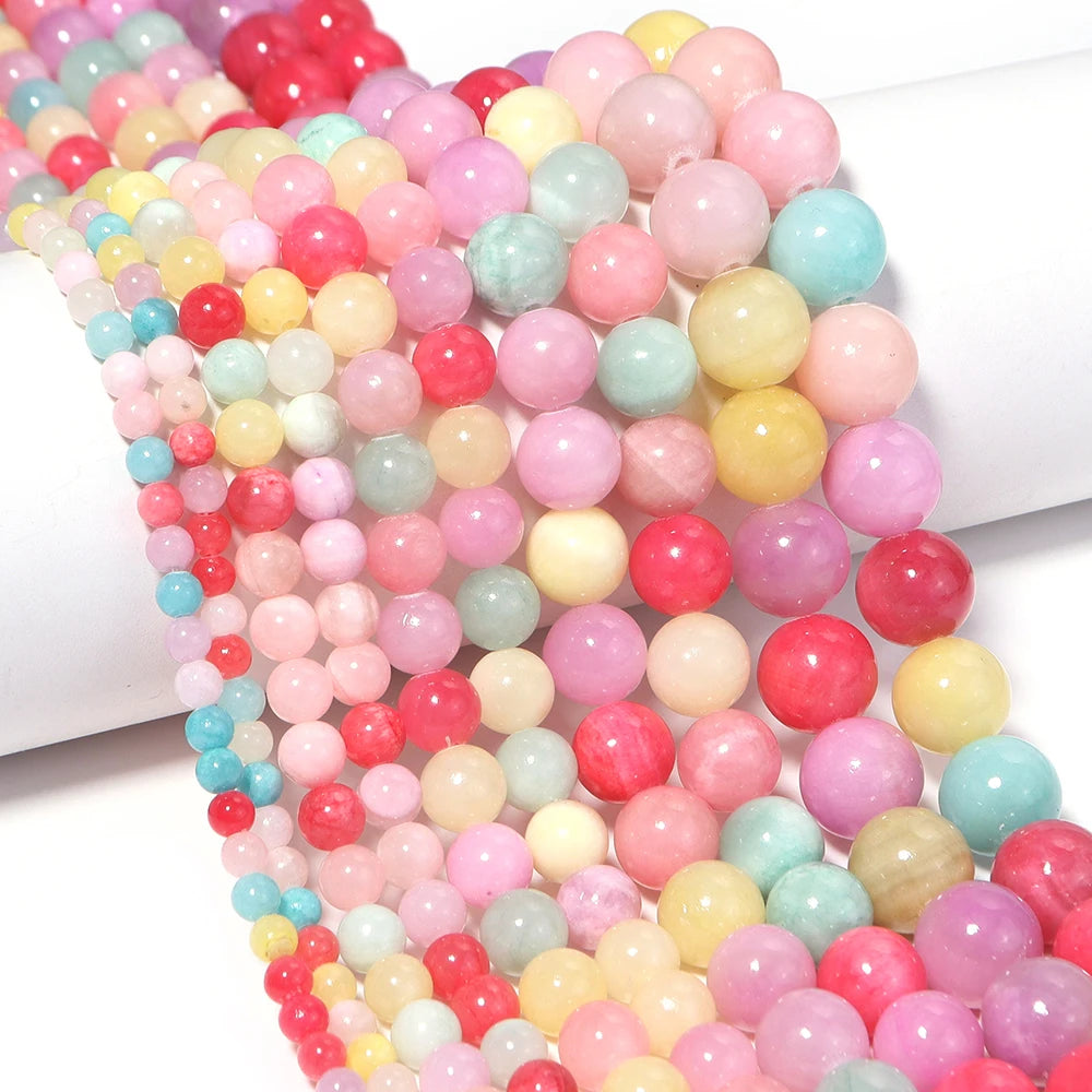 Yellow Jade Stone Round Spacer Beads – DIY Jewelry Making Stone Spacer Beads PLUSH