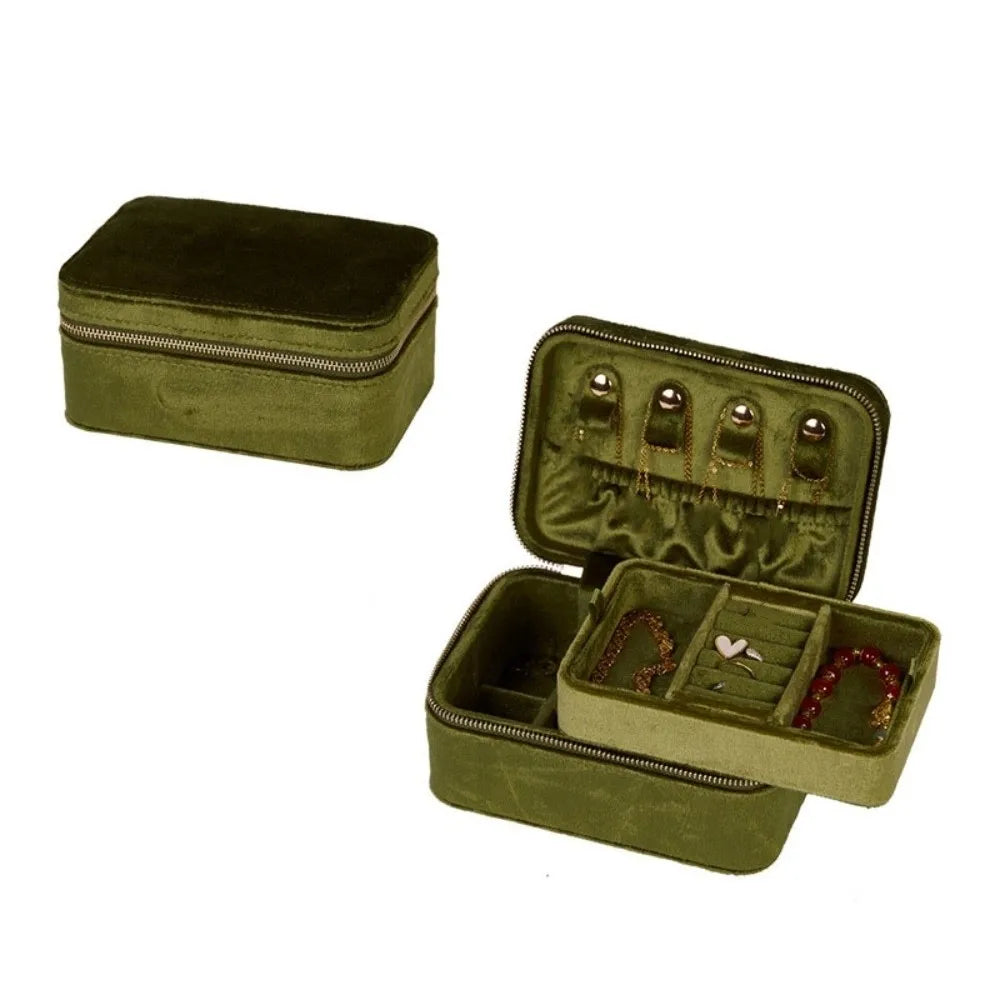 Velvet Jewelry Organizer Bag – Bracelets, Earrings & Necklaces Jewelry Organizer Bag PLUSH Green