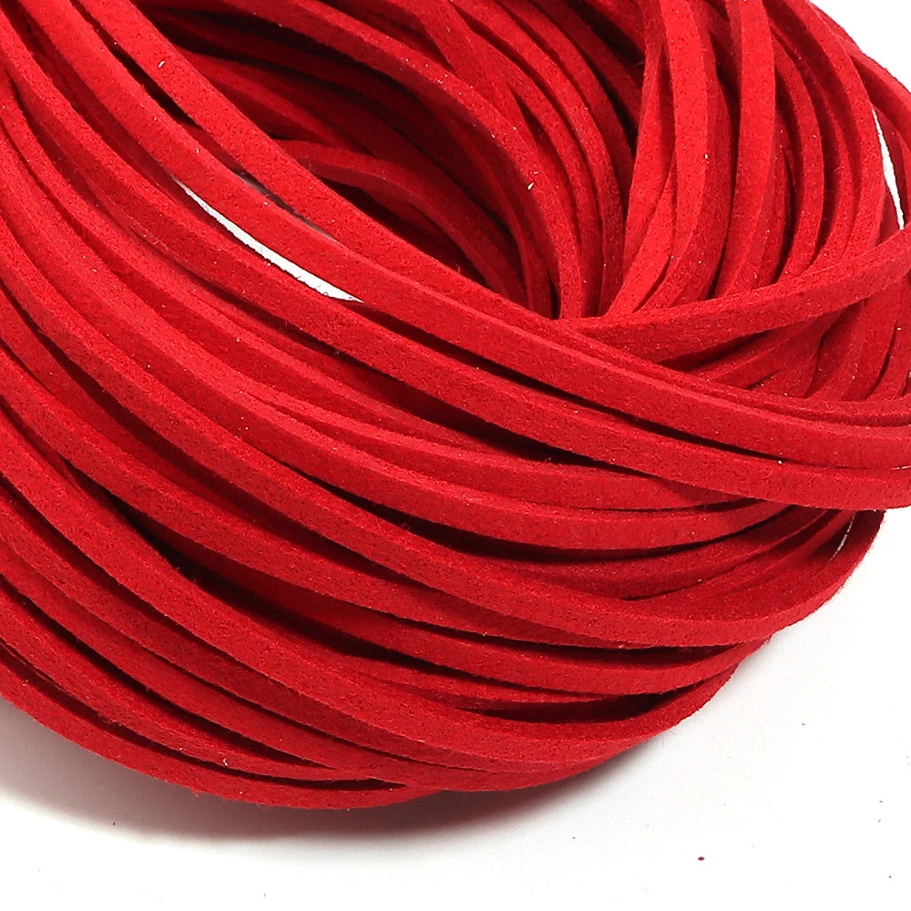 10pcs Multicolor Faux Suede Flat Cord 2.5mm – DIY Jewelry Making Jewelry Craft Cord PLUSH red