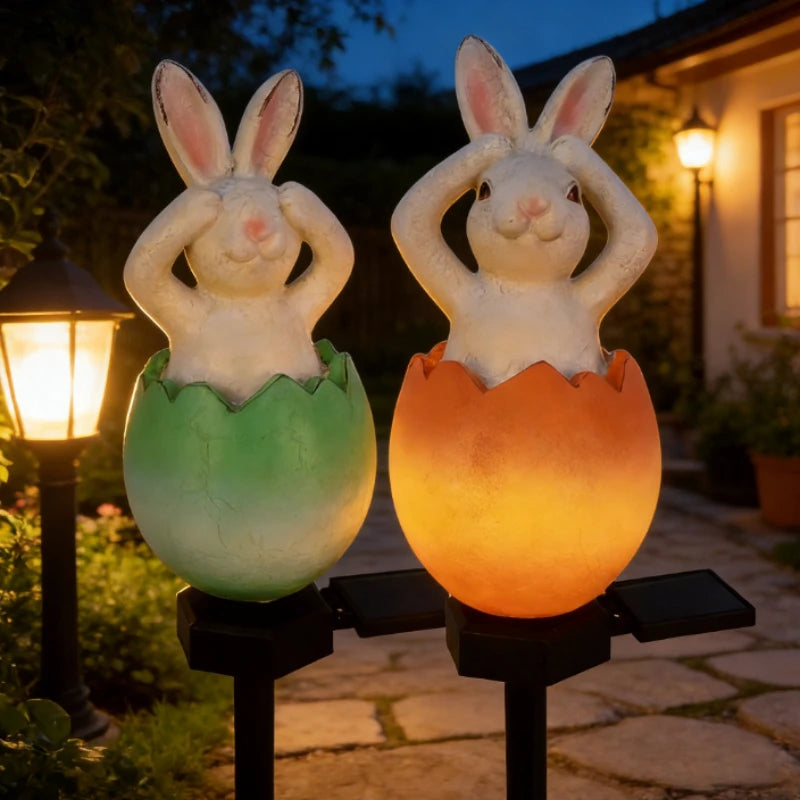Solar Easter Egg Stake Lights – Waterproof Outdoor Garden Decor Solar Stake Lights PLUSH