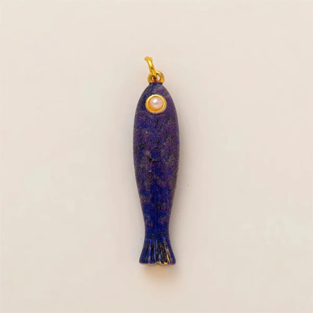Colorful Fish Charm Pendant – Copper 14K Gold Plated DIY Jewelry DIY Jewelry Charm PLUSH purple