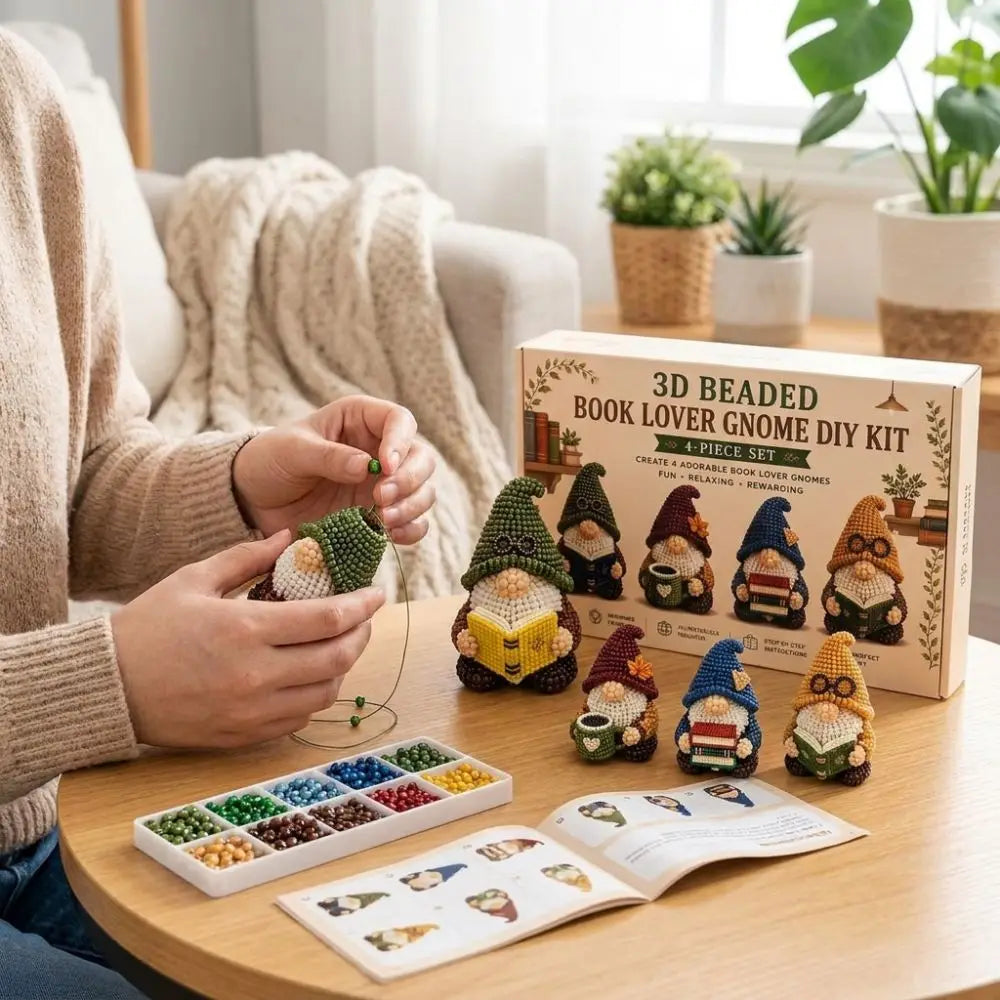 3D Beaded DIY Craft Kit – Gnome & Animal Ornaments DIY Bead Craft Kit PLUSH